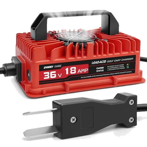 EPOWREY 18 Amp 36 Volt Golf Carts Battery Charger for EZGO & Yamaha with Crowfoot Plug